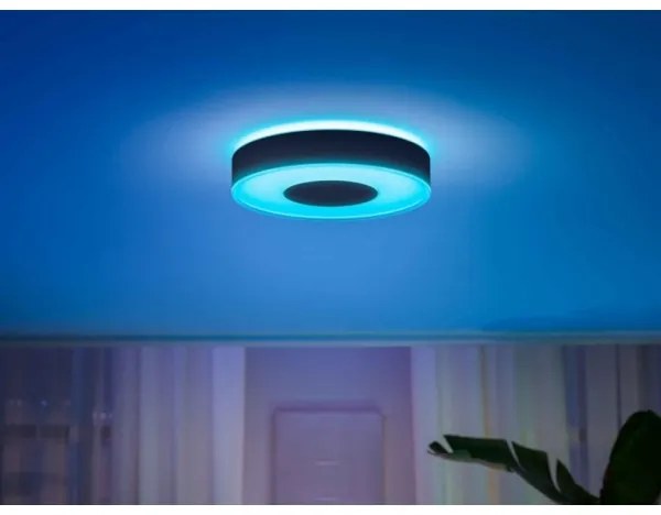 Plafonieră LED Philips Hue RGB, reglabilă, 52,5 W, 230 V, diam. 425 mm, neagră