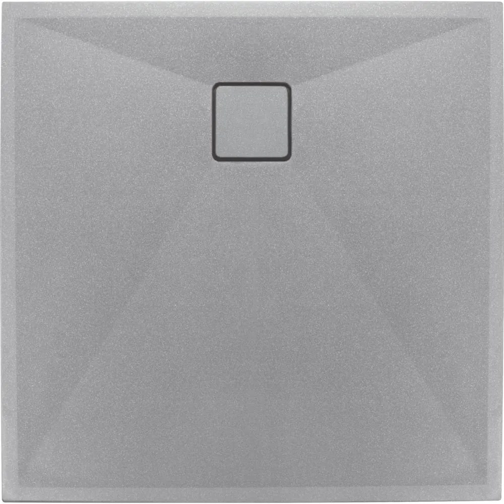 Cadita dus compozit slim patrata gri 90x90 cm Deante, Correo Square Gri metalizat, 900x900 mm