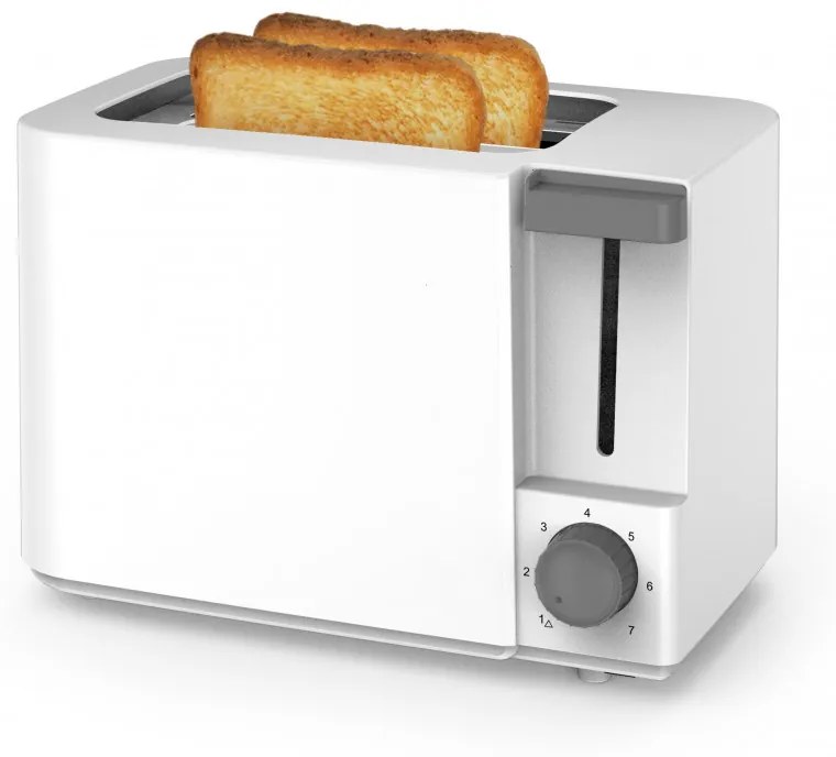 Prajitor de paine Rosberg R51440F, 1050W, 2 felii, 6 trepte, Tava firimituri, Alb