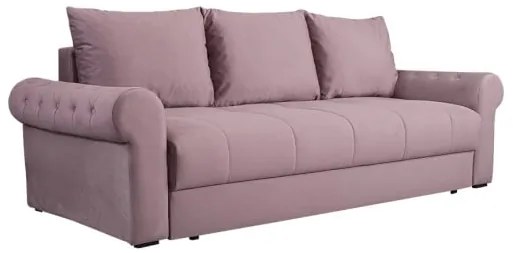 Canapea Extensibila Trendy, 3 Locuri, Lada Depozitare, Roz, 243 Cm