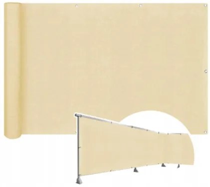 Paravan pentru balcon 0,8x5 BEIGE PES Shield
