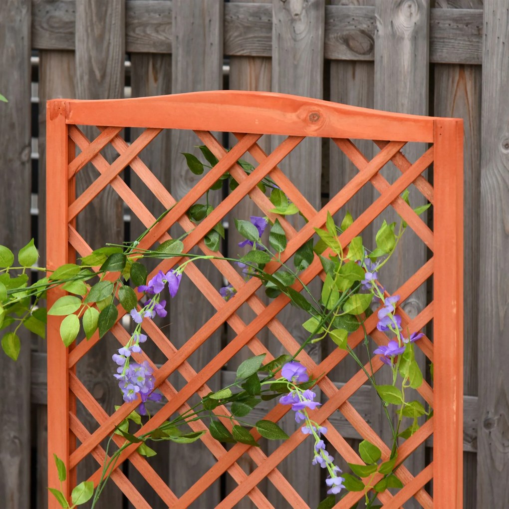 Outsunny jardinieră înălțată suport flori grădină cu grilaj din lemn galben 60 x 30 x 122,5 cm | Aosom Romania