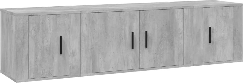 vidaXL Set dulapuri TV, 3 piese, gri beton, lemn prelucrat