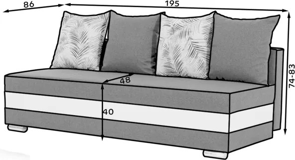 Canapea Calia extensibil, 86x48x83 cm – Sawana 21, Soft 17, Jungle 32