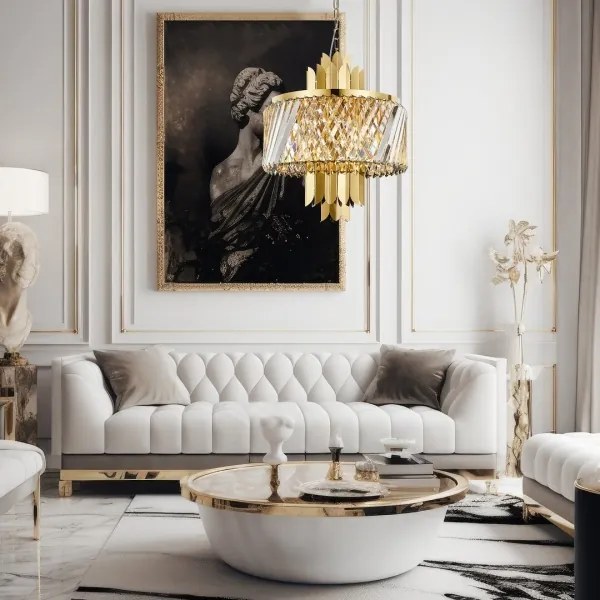 Lustră pe lanț MARGOT 6xE14/40W/230V d. 43 cm auriu