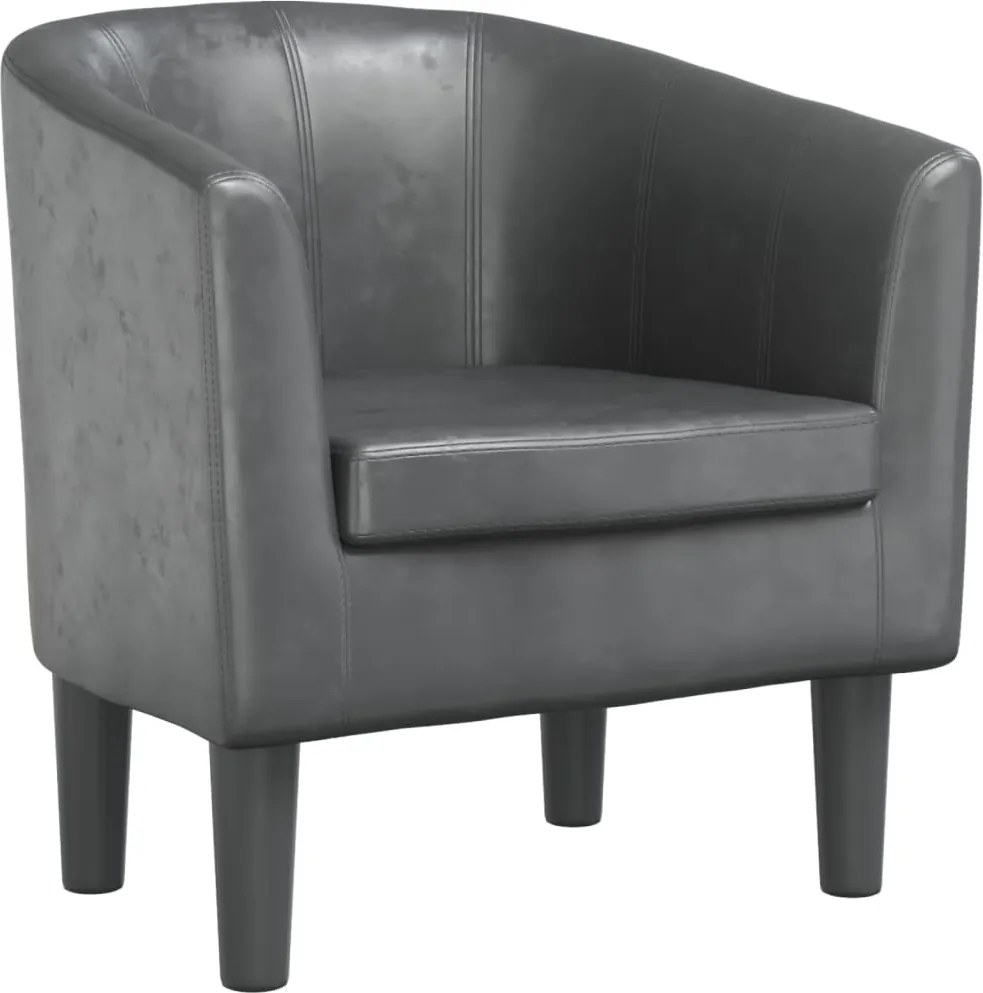 vidaXL Fotoliu tip cuvă, gri, piele ecologică