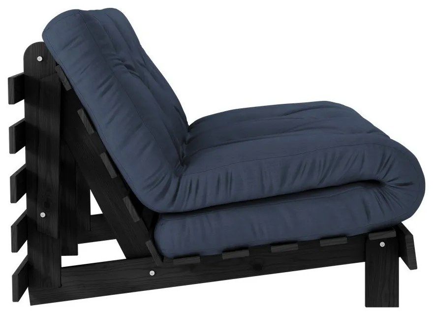 Canapea albastru-închis extensibilă 140 cm Roots Black Night – Karup Design