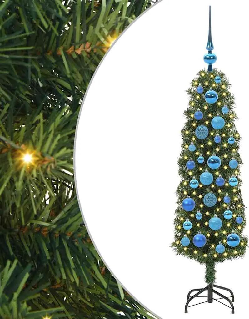 vidaXL Brad de Crăciun artificial Verde 120 cm PVC și oțel și plastic