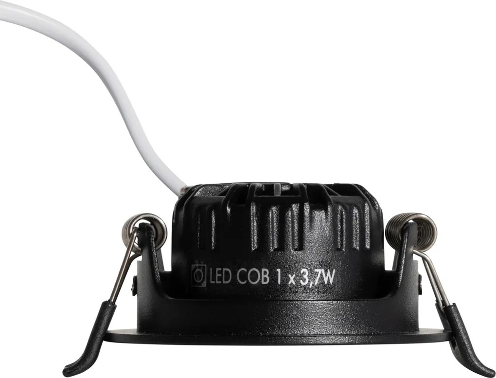 Spot îngropat negru orientabil 6,5 cm cu LED integrat IP54 Ultra Slim - Pupil