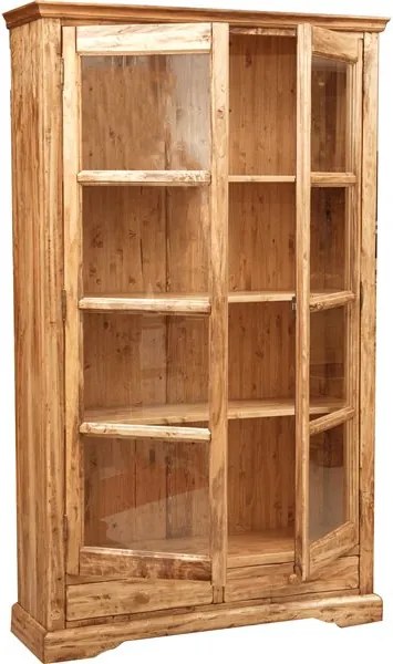 Vitrina, L109 36 H180 cm, 2 usi 2 sertare, lemn masiv