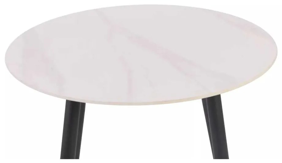 Masă de bucătărie Rion - 90 cm diametru, marmură / negru