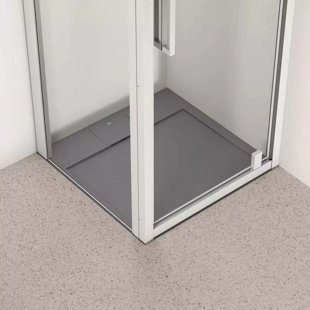 Cadita de dus patrata Ideal Standard i.life Ultra Flat S gri asfaltic 70x70 cm