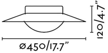 Plafoniera LED moderna SIDE 450 17W alb/nickel