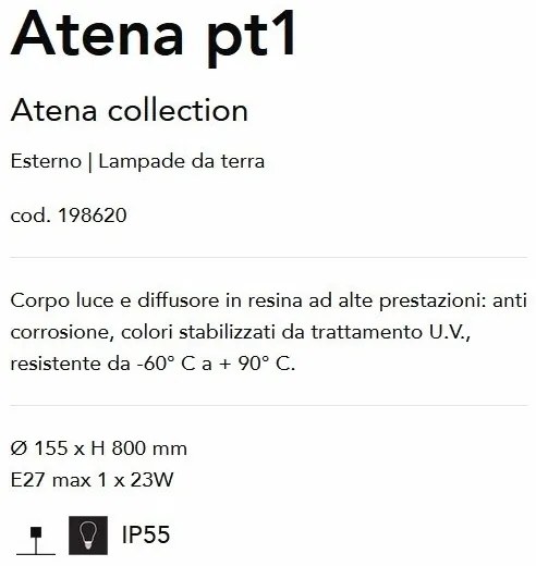 Stalp iluminat exterior modern ATENA PT1 NERO