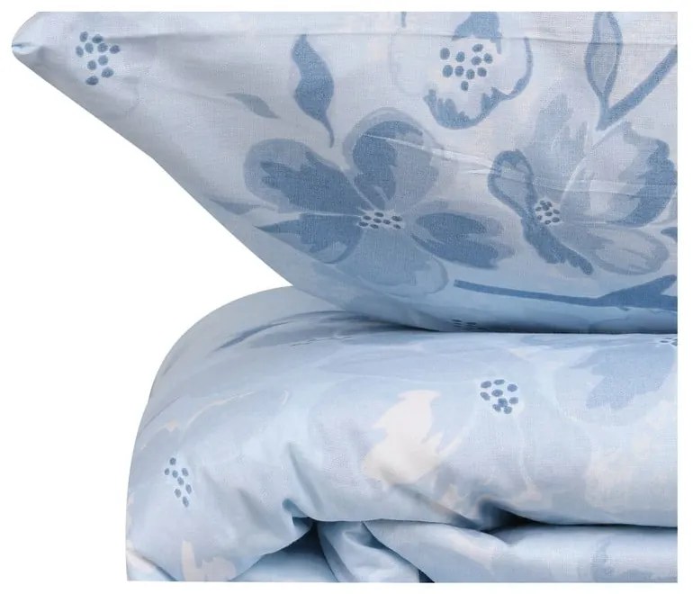 Lenjerie de pat albastru-deschis din bumbac ranforcé pentru pat de o persoană 140x200 cm Elena – Mijolnir