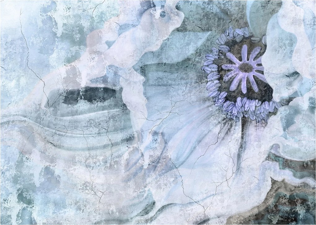 Tablou - Frescă florală pe un perete de cărămidă (70x50 cm)