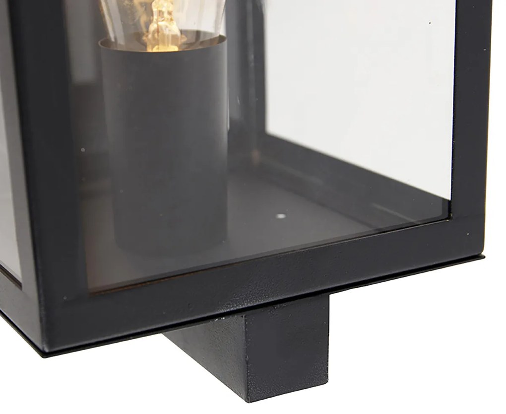Lampă de perete inteligentă de exterior neagră cu sticlă 30 cm incl. Wifi ST64 - Rotterdam