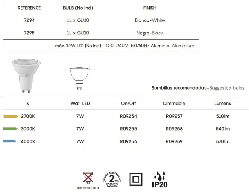 Aplica de perete cu spot IOS alba