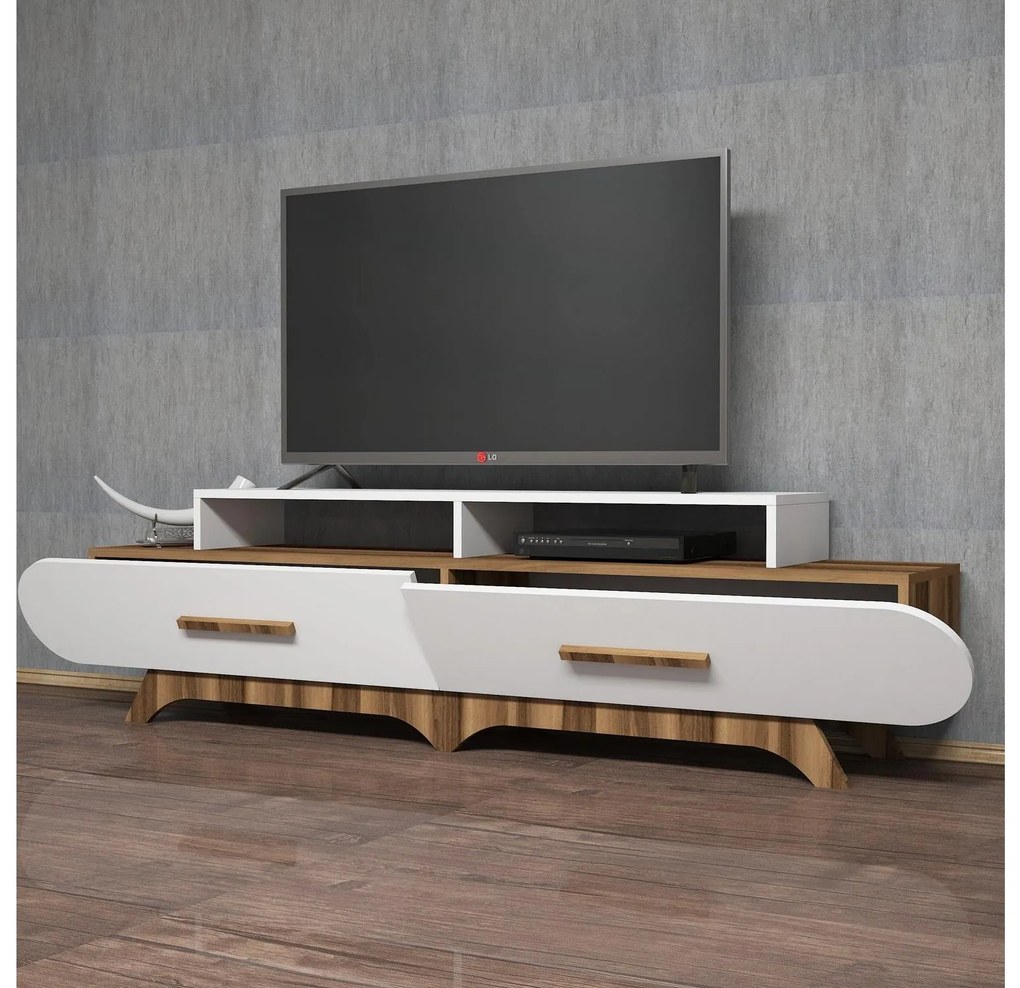 Masă TV/Dulap Florian (Nuc + Alb). 1088857