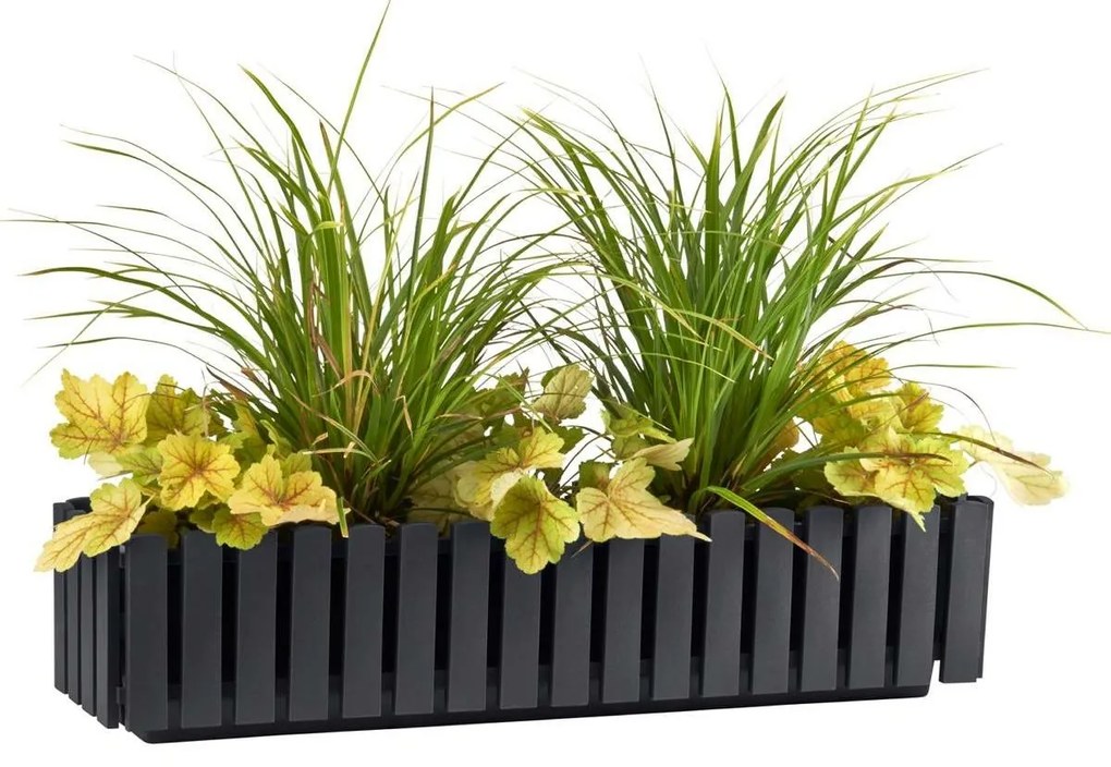 Jardinieră Gardenico Fency antracit, 75 x 18,5 cm