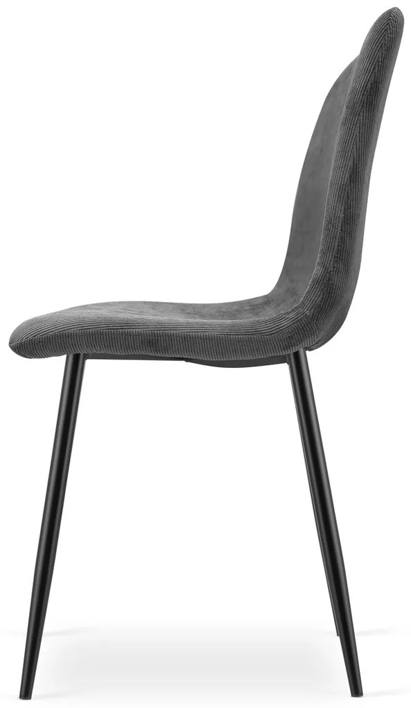Scaun de dining gri RIFT cu picioare negre