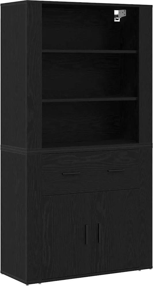 vidaXL Bufet cu sertar Stejar Negru 80 x 33 x 150 cm Lemn compozit