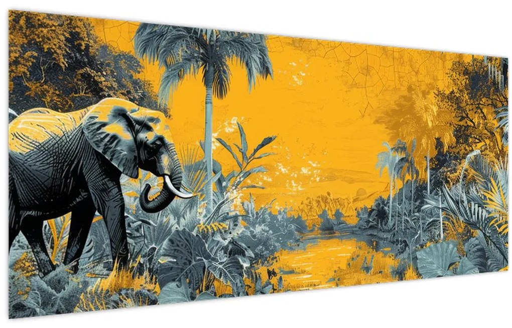 Tablou - Elefant în natură (120x50 cm)