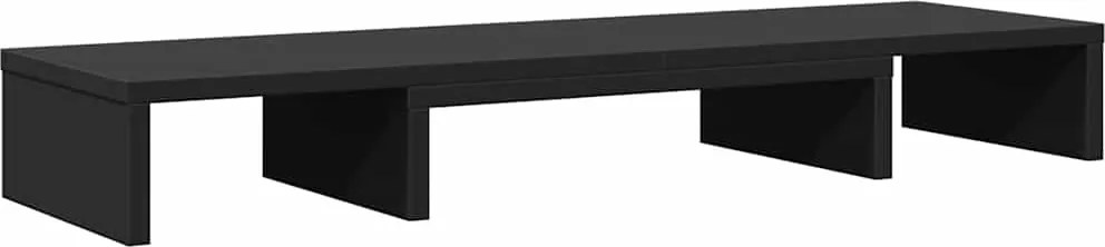 vidaXL Suport monitor reglabil, negru, 80x24x10,5 cm, lemn prelucrat