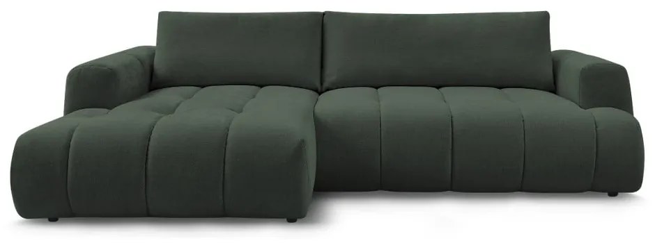 Colțar verde extensibil/cu spațiu de depozitare (cu colț pe partea stângă/cu șezlong) Fuji – Bobochic Paris