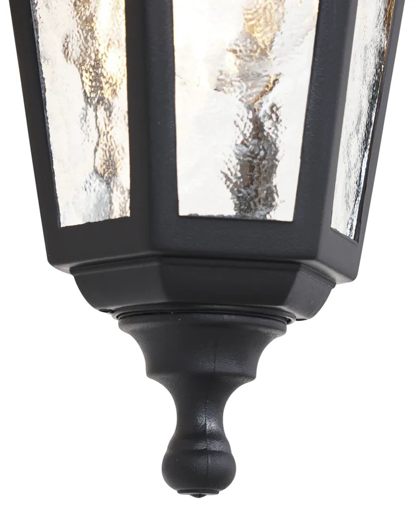 Lampă clasică de perete pentru exterior neagră IP44 - New Haven Hammered