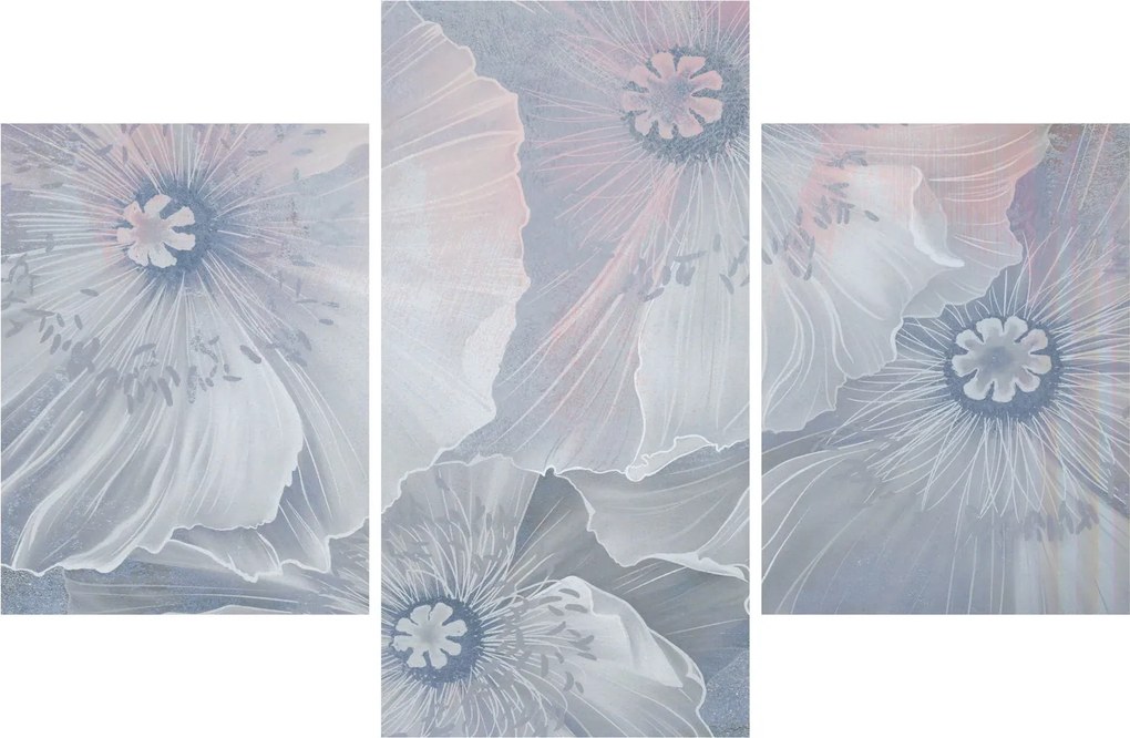 Tablou - Flori albastre pe perete (90x60 cm)