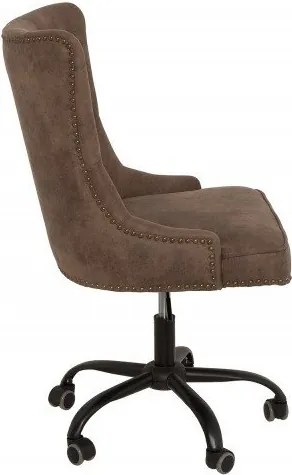 Scaun de birou elegant Victorian, microfibra maro vintage