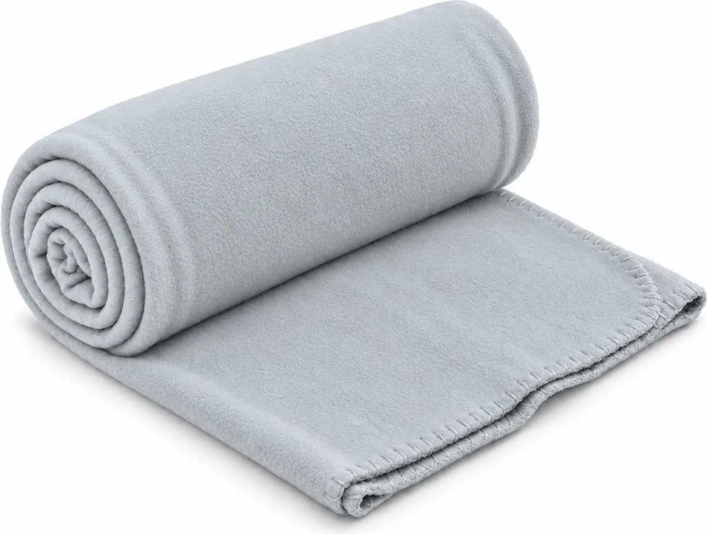 Patura din fleece FLEORA, argintie Dimensiune: 180 x 200 cm