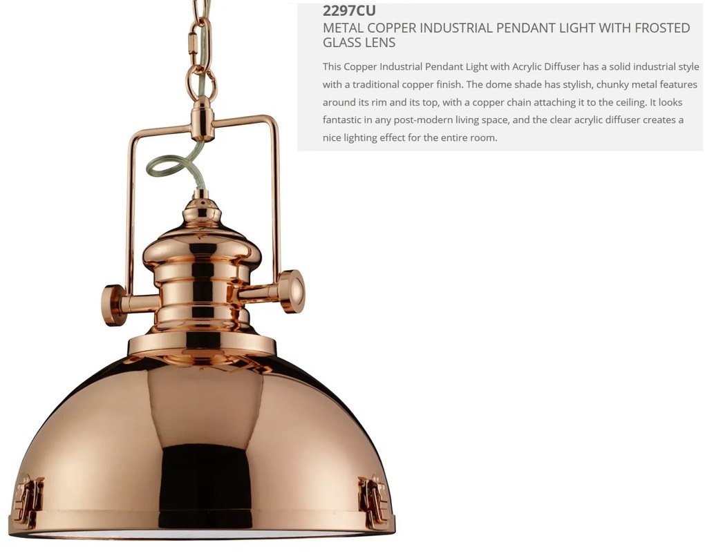 Lustra moderna Industrial cupru 2297CU SRT