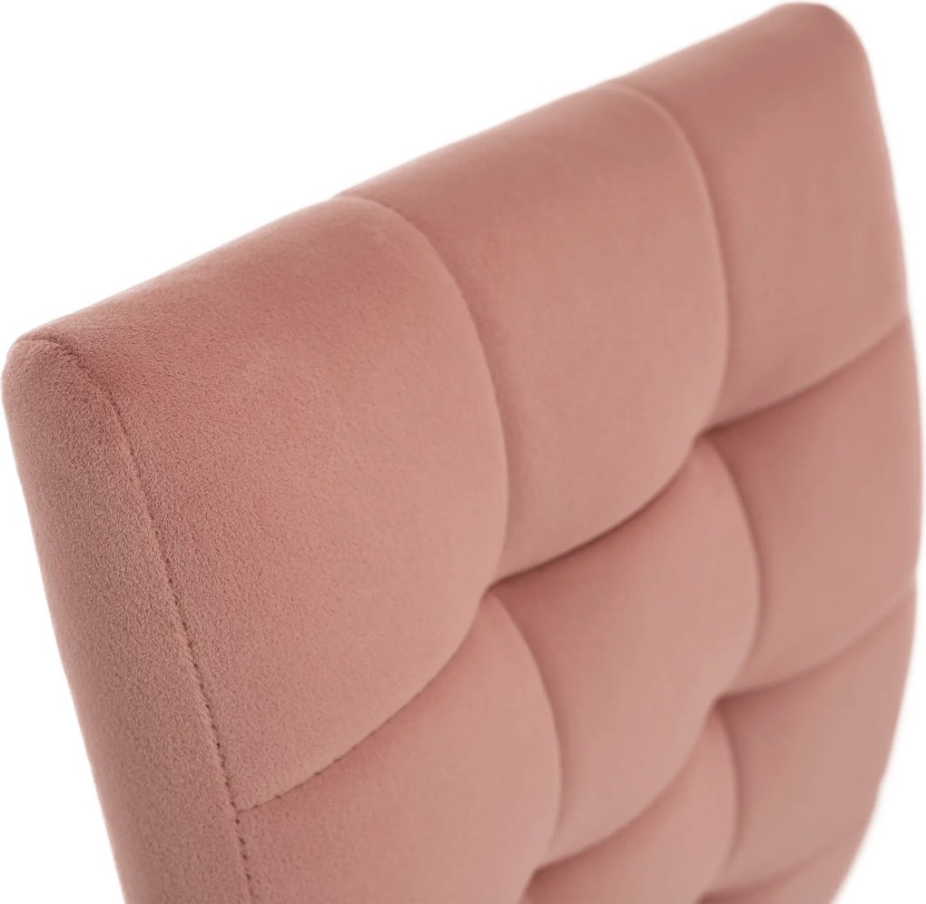Scaun de masă, ţesătură de catifea roz / crom, SALOMA NEW