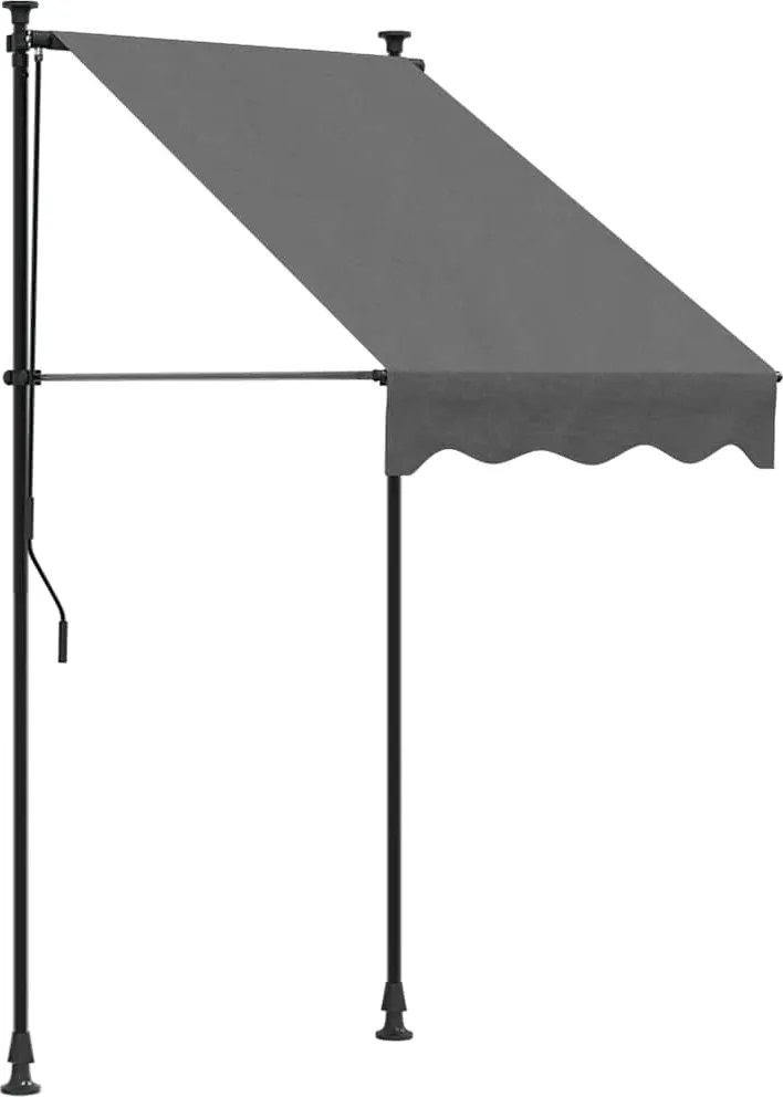 vidaXL Copertină retractabilă, antracit, 100x150 cm, textil și oțel