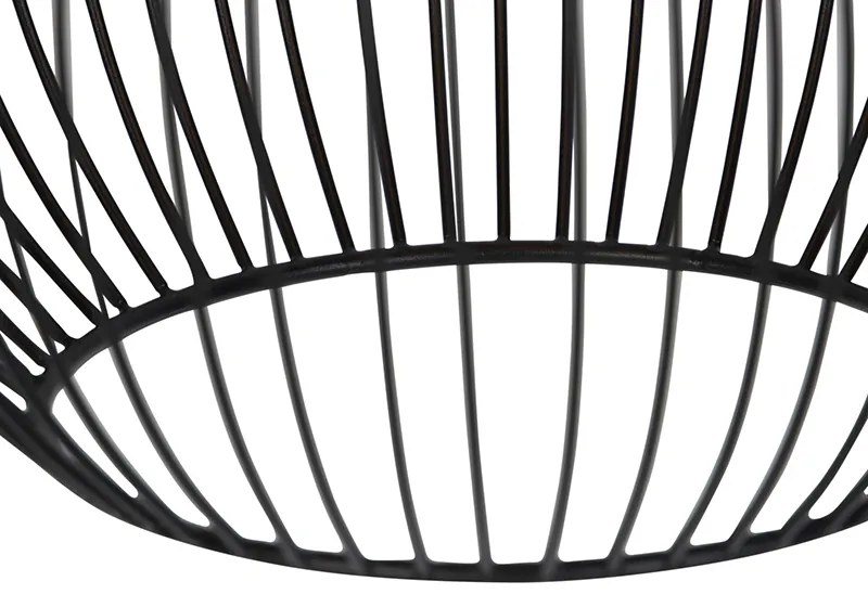 Lampă rotundă pendant de design neagră 30 cm - Dos