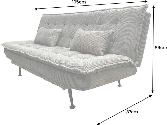 Canapea extensibila, Catifea Raiata Greige JAZZ 195cm