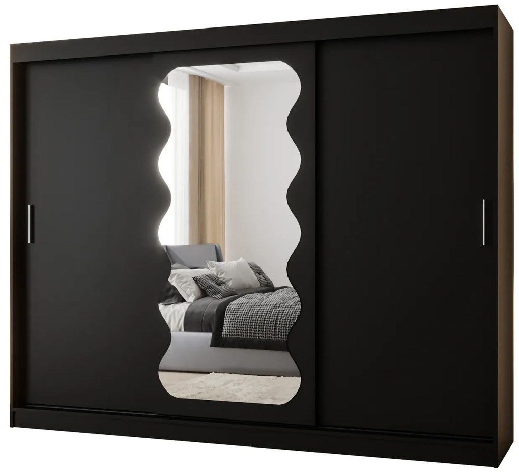 Dulap de haine 250 cm Spock (Negru). 1126089