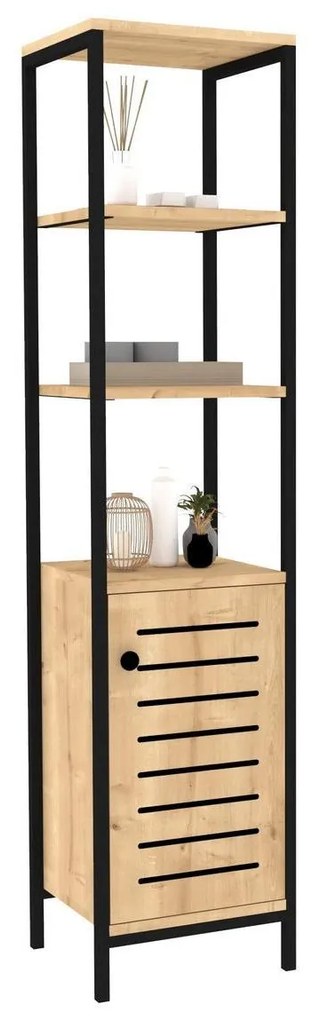 Dulap de baie Kutuvu (stejar zafir + negru) . 1092737