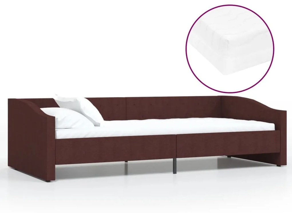 3080432 vidaXL Pat de zi cu saltea, violet, 90x200 cm, textil, USB