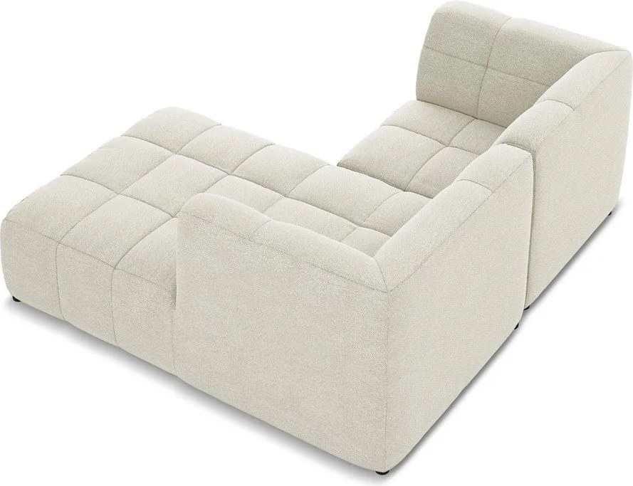 Colțar bej cu tapițerie din țesătură bouclé (cu colț pe partea dreaptă/cu șezlong) Aloha – Makamii