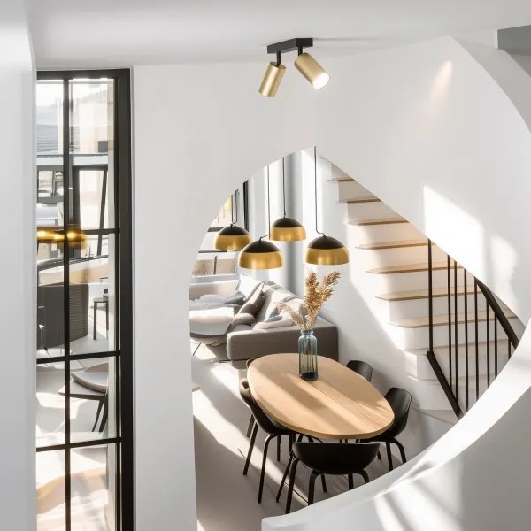 Brilagi - Spot reglabil LED RGBW SELE GOLDEN 2xGU10/6W/230V negru/auriu