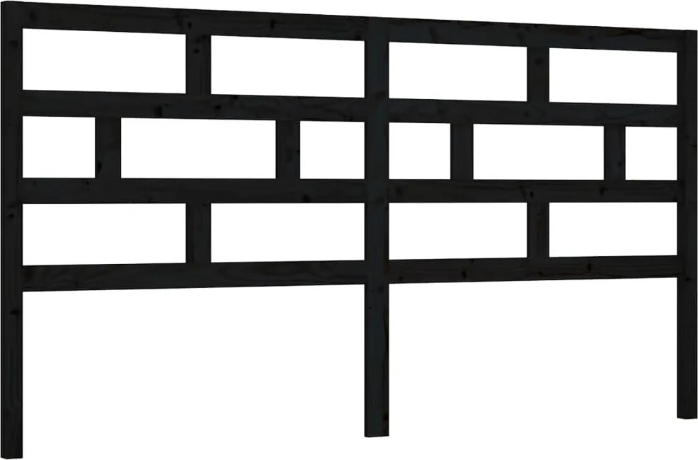 vidaXL Tăblie de pat, negru, 186x4x100 cm, lemn masiv de pin