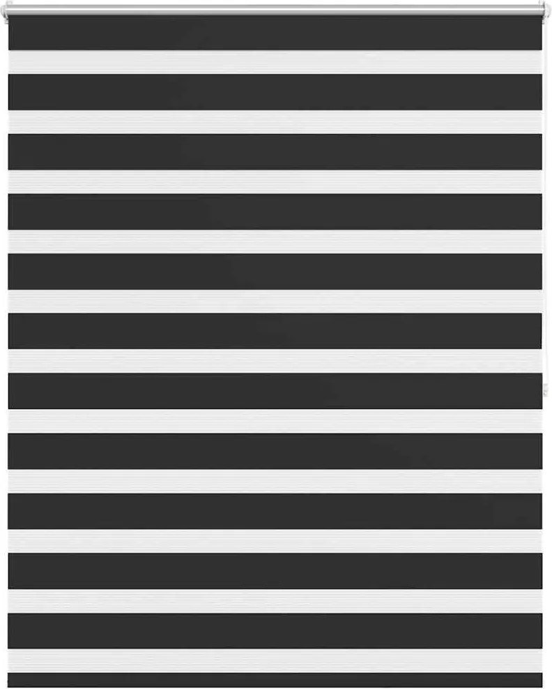 vidaXL Jaluzea Zebră 120,9x175 cm Lățime material 116,7 cm negru