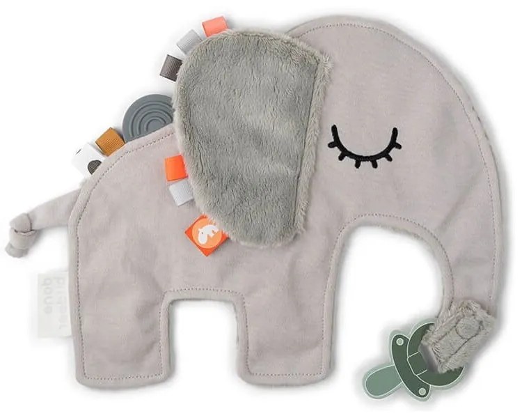 Jucărie gri cu clip de suzetă Elphee - Done by Deer