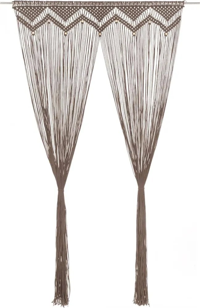 vidaXL Perdea macrame, gri taupe,140 x 240 cm, bumbac