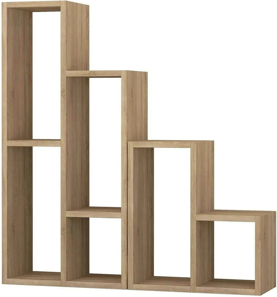 Etajera SULE, stejar, PAL melaminat, 2 piese, 42/42x20/20x89/45 cm