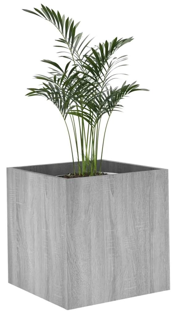 Jardiniera cutie, stejar sonoma, 40x40x40 cm, lemn compozit 1, sonoma gri