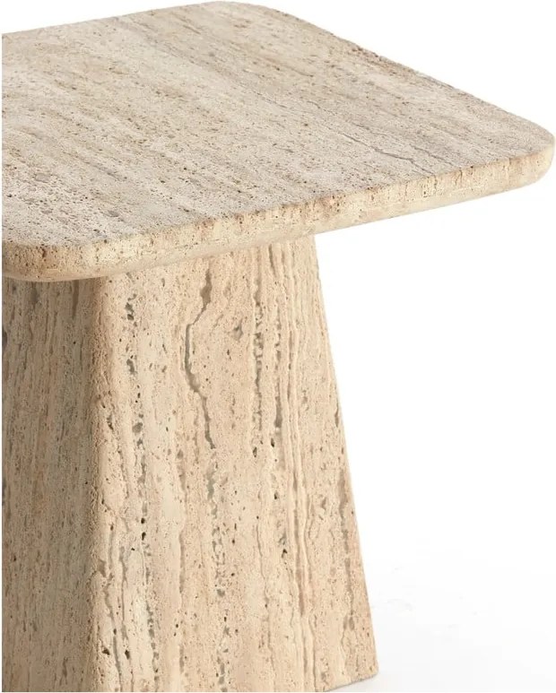 Măsuță auxiliară cu blat din piatră 45x45 cm Kepami – Light &amp; Living